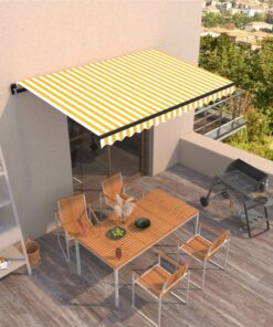 Manual Retractable Awning 400x350 Cm Yellow And White