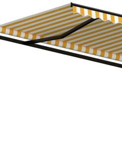 Manual Retractable Awning 400x350 Cm Yellow And White -Room Manual Retractable Awning 400x350 cm Yellow and White 464317 4