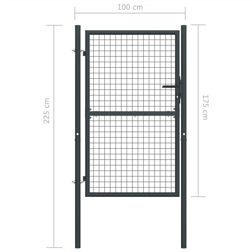 Mesh Garden Gate Galvanised Steel 100x225 cm Grey Mesh Garden Gate Galvanised Steel 100x225 Cm Grey -Room Mesh Garden Gate Galvanised Steel 100x225 cm Grey 454933 4