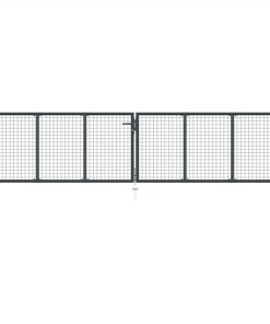Mesh Garden Gate Galvanised Steel 400x150 Cm Grey
