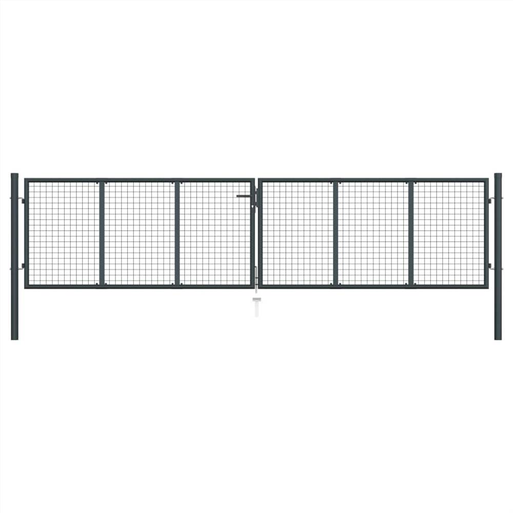Mesh Garden Gate Galvanised Steel 400x150 cm Grey Mesh Garden Gate Galvanised Steel 400x150 Cm Grey -Room Mesh Garden Gate Galvanised Steel 400x150 cm Grey 450764 0