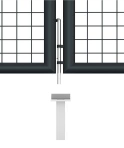 Mesh Garden Gate Galvanised Steel 400x150 Cm Grey 6 Mesh Garden Gate Galvanised Steel 400x150 Cm Grey -Room Mesh Garden Gate Galvanised Steel 400x150 cm Grey 450764 4