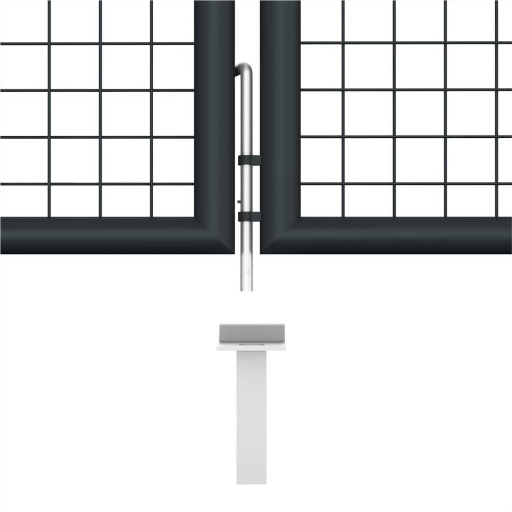 Mesh Garden Gate Galvanised Steel 400x150 cm Grey Mesh Garden Gate Galvanised Steel 400x150 Cm Grey -Room Mesh Garden Gate Galvanised Steel 400x150 cm Grey 450764 4