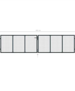 Mesh Garden Gate Galvanised Steel 400x150 Cm Grey 7 Mesh Garden Gate Galvanised Steel 400x150 Cm Grey -Room Mesh Garden Gate Galvanised Steel 400x150 cm Grey 450764 5