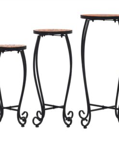 Mosaic Tables 3 Pcs Terracotta Ceramic -Room Mosaic Tables 3 pcs Terracotta Ceramic 442942 2