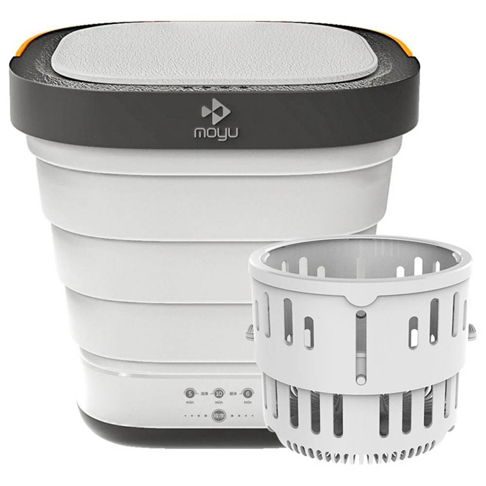 Motor Fish Moyu Second Generation Portable Mini Folding Automatic Washing Machine Electric Laundry Cleaning Machine Spin Dry Energy Saving For Home Travel From Xiaomi Eco-system - Gray