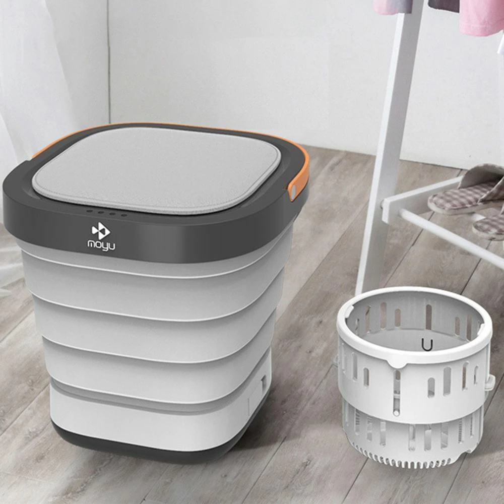 Motor Fish Moyu Second Generation Portable Mini Folding Automatic Washing Machine Electric Laundry Cleaning Machine Spin Dry Energy Saving For Home Travel From Xiaomi Eco-system - Gray - Image 2