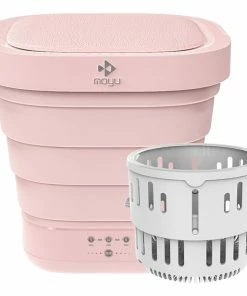 Motor Fish Moyu Second Generation Portable Mini Folding Automatic Washing Machine Electric Laundry Cleaning Machine Spin Dry Energy Saving For Home Travel From Xiaomi Eco-system - Pink
