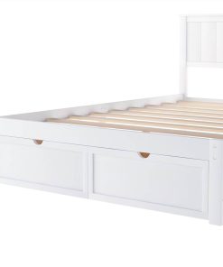 Full Size Wooden Bed Frame With Under-bed Storage Drawer - White -Room Not allowed to sell to Walmart Full Size Platform Bed with Under bed Drawers White 457375 2