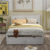 Full Size Wooden Bed Frame With Under-bed Storage Drawer - White -Room Not allowed to sell to Walmart Full Size Platform Bed with Under bed Drawers White 457375 9