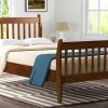TOPMAX 80" Wooden Bed Frame With Wooden Slats And Railings (Frame Only) - Walnut -Room Not allowed to sell to Walmart Merax Modern Farmhouse Style Pine Wood Twin Size Bed Multiple Colors 456074 0