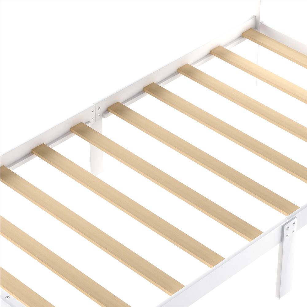 Twin Size Wooden Bed Frame with Under-bed Storage Drawer - White Twin Size Wooden Bed Frame With Under-bed Storage Drawer - White -Room Not allowed to sell to Walmart Twin Size Platform Bed with Under bed Drawer White 457376 4