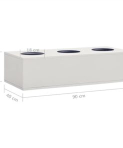 Office Flower Box Light Grey 90x40x23 Cm Steel 7 Office Flower Box Light Grey 90x40x23 Cm Steel -Room Office Flower Box Light Grey 90x40x23 cm Steel 494199 5