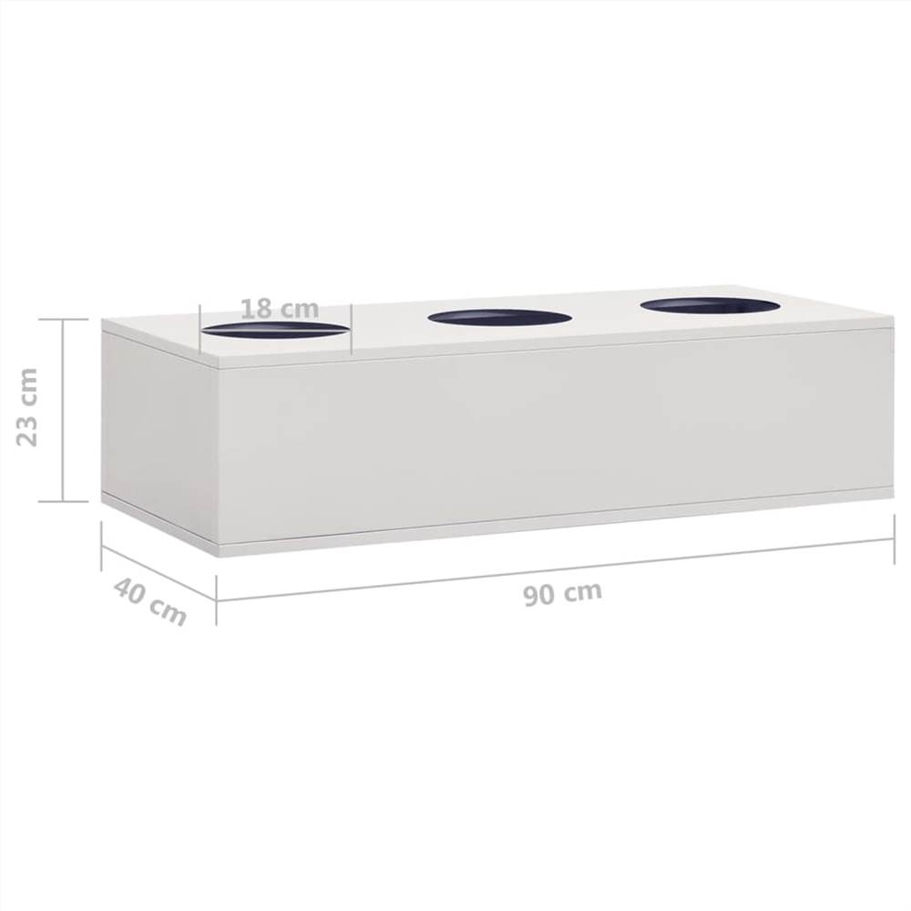 Office Flower Box Light Grey 90x40x23 cm Steel Office Flower Box Light Grey 90x40x23 Cm Steel -Room Office Flower Box Light Grey 90x40x23 cm Steel 494199 5