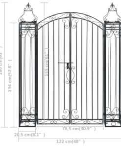 Ornamental Garden Gate Wrought Iron 122x20.5x160 Cm -Room Ornamental Garden Gate Wrought Iron 122x20 5x160 cm 449507 5