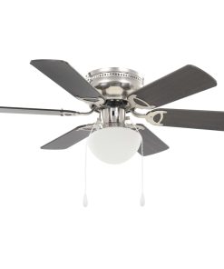 Ornate Ceiling Fan With Light 82 Cm Dark Brown