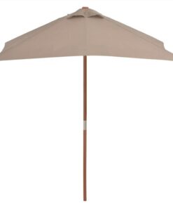 Outdoor Parasol With Wooden Pole 150x200 Cm Taupe -Room Outdoor Parasol with Wooden Pole 150x200 cm Taupe 457958 3