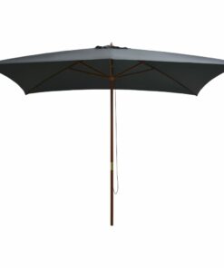 Outdoor Parasol With Wooden Pole 200x300 Cm Anthracite