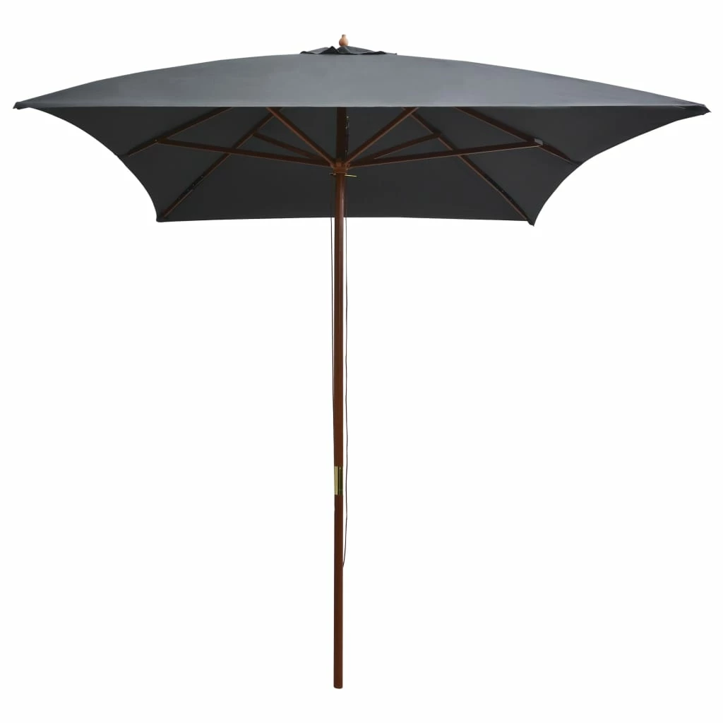 Outdoor Parasol With Wooden Pole 200x300 Cm Anthracite - Image 3