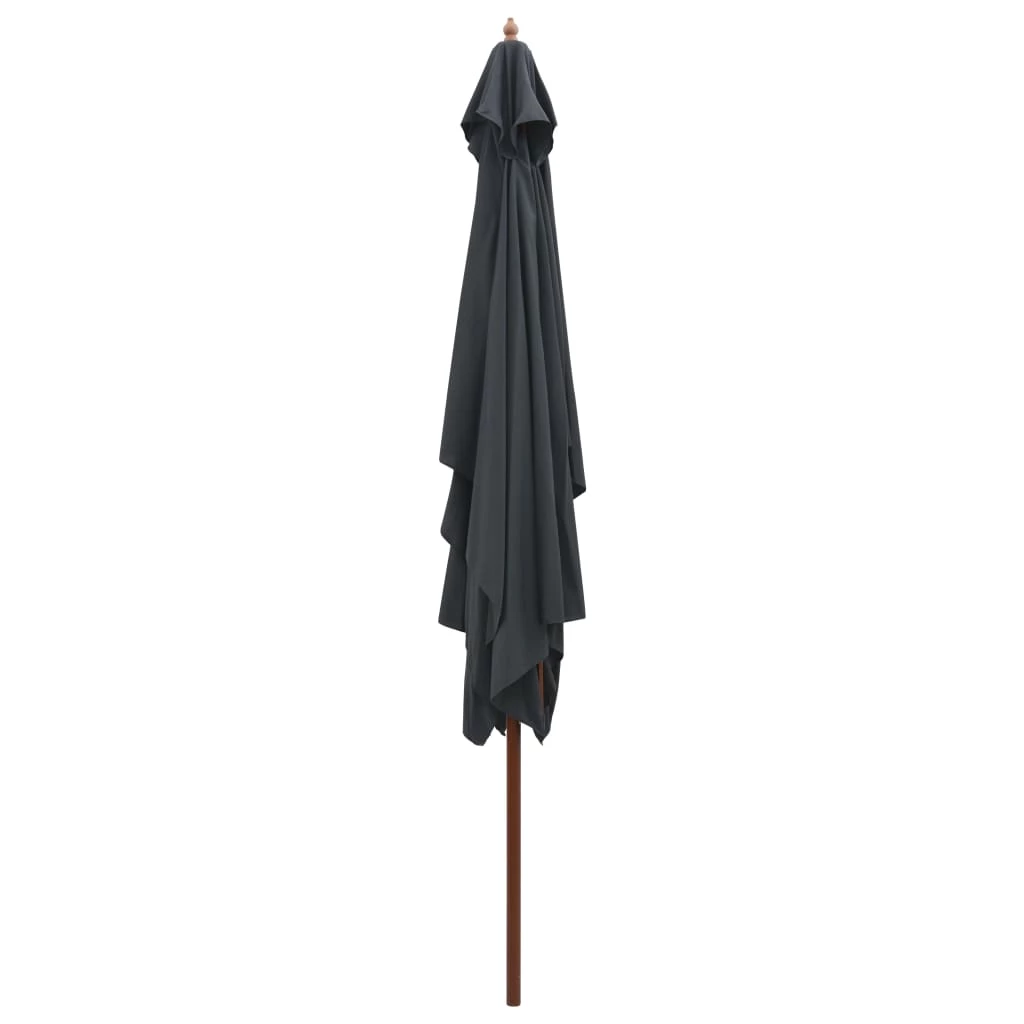 Outdoor Parasol With Wooden Pole 200x300 Cm Anthracite - Image 4