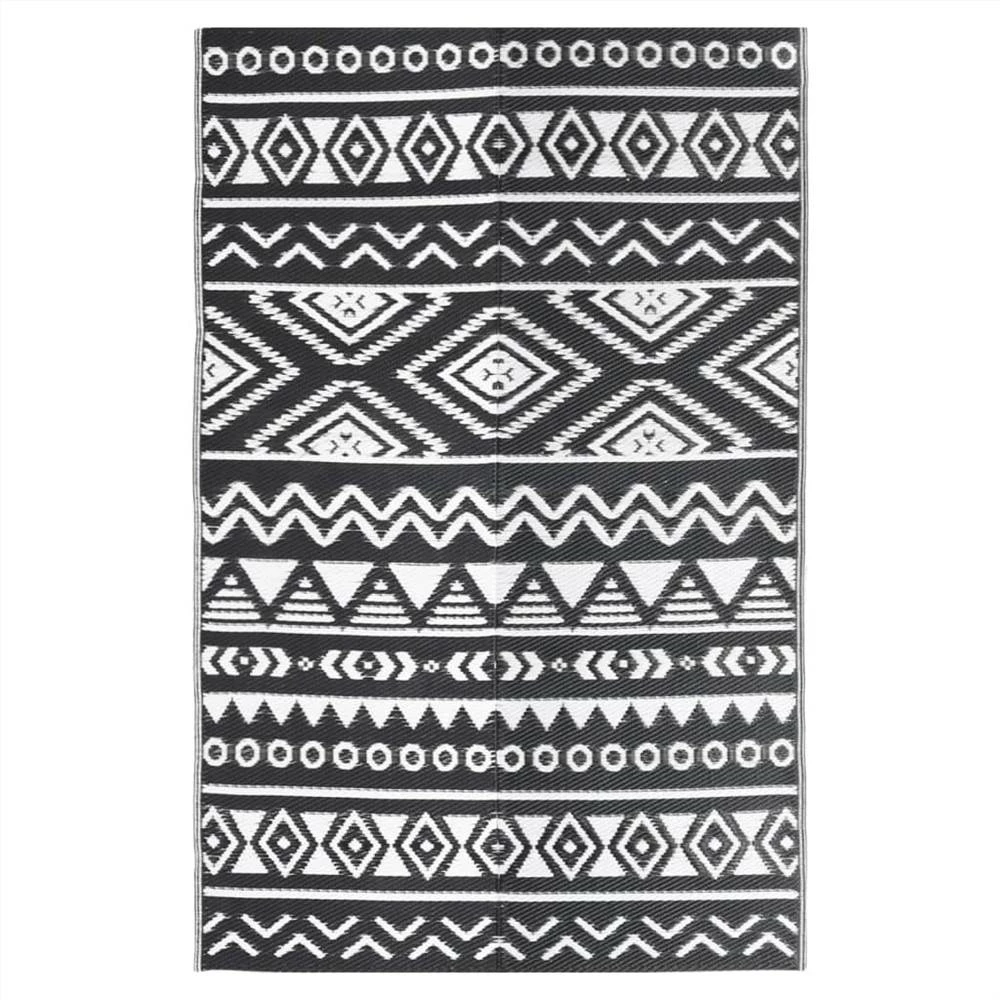 Outdoor Rug Black 190x290 Cm PP - Image 2