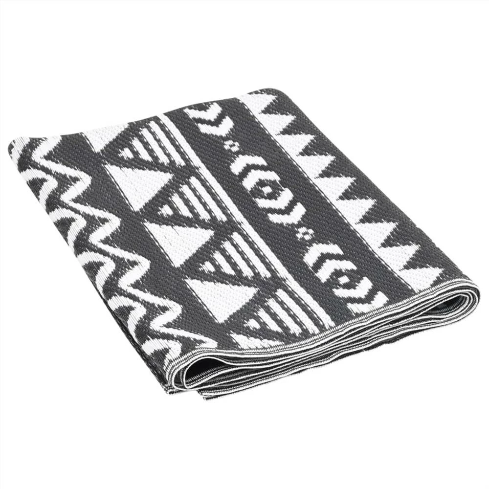 Outdoor Rug Black 190x290 Cm PP - Image 4