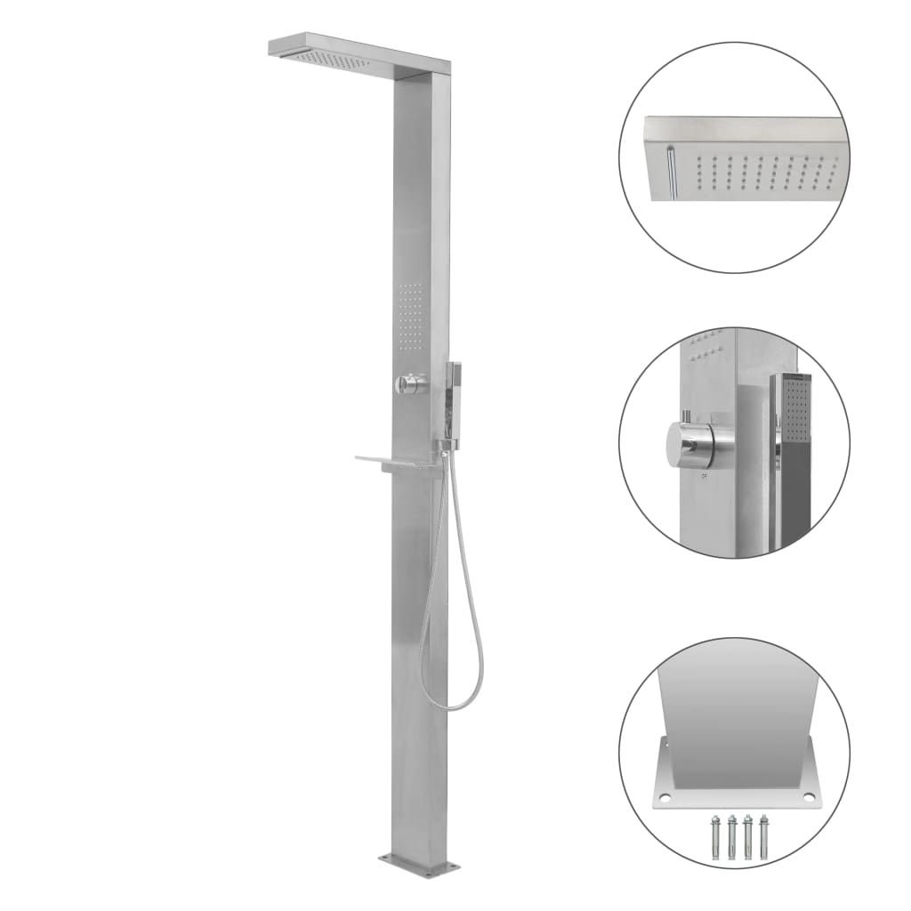 Outdoor Shower Stainless Steel Square Outdoor Shower Stainless Steel Square -Room Outdoor Shower Stainless Steel Square 432364 0