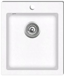 Overmount Kitchen Sink Single Basin Granite Cream White