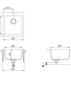 Overmount Kitchen Sink Single Basin Granite Cream White -Room Overmount Kitchen Sink Single Basin Granite Cream White 448824 2