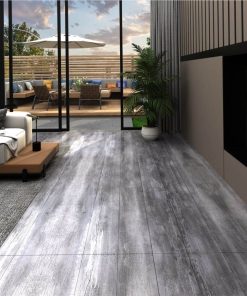 PVC Flooring Planks 5.02 M² 2 Mm Self-adhesive Matt Wood Grey
