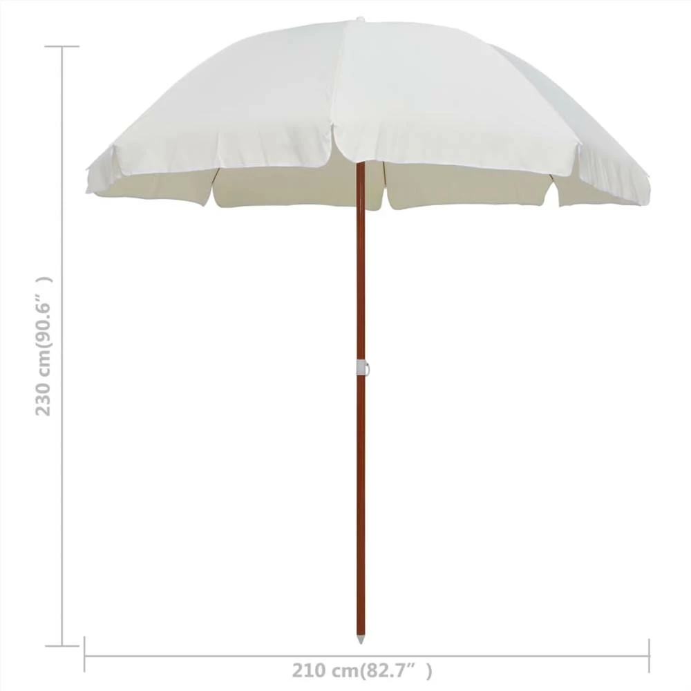 Parasol With Steel Pole 240 Cm Sand - Image 5