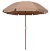 Parasol With Steel Pole 240 Cm Taupe 2 Parasol With Steel Pole 240 Cm Taupe -Room Parasol with Steel Pole 240 cm Taupe 444589 0