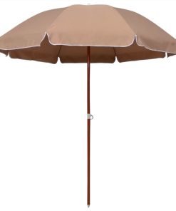 Parasol With Steel Pole 240 Cm Taupe