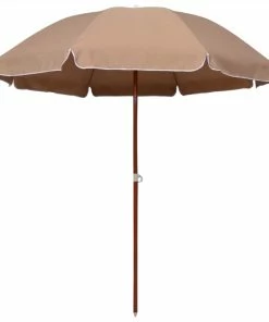 Parasol With Steel Pole 240 Cm Taupe