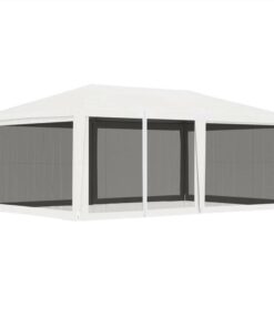 Party Tent With 4 Mesh Sidewalls 4x6 M White