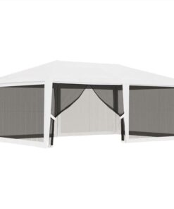 Party Tent With 4 Mesh Sidewalls 4x6 M White 6 Party Tent With 4 Mesh Sidewalls 4x6 M White -Room Party Tent with 4 Mesh Sidewalls 4x6 m White 492795 4