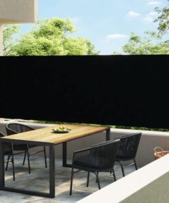 Patio Retractable Side Awning 600x160 Cm Black
