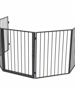 Pet Fireplace Fence Steel Black -Room Pet Fireplace Fence Steel Black 451969 1
