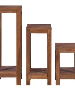 Plant Stands 3 Pcs Solid Teak Wood -Room Plant Stands 3 pcs Solid Teak Wood 504790 2