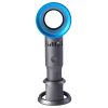 Portable Handheld Leafless Fan Manual Button USB Charging 2000mAh Battery Three Wind Speeds Detachable Base Summer Cool Down - Blue 2 Portable Handheld Leafless Fan Manual Button USB Charging 2000mAh Battery Three Wind Speeds Detachable Base Summer Cool Down - Blue -Room Portable Handheld Leafless Fan Blue 903703