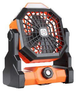 Portable High-Power Charging Fan, Outdoor Fan Stepless Speed Regulation With 3-Mode LED Light For Camping & Lighting