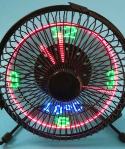 Portable LED Luminous 4 Inch Clock Fan Smart Display Memory Function Three Modes USB Charging - Black -Room Portable LED Luminous 4 Inch Clock Fan Black 903692