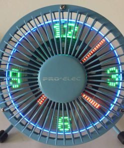 Portable LED Luminous 4 Inch Clock Fan Smart Display Memory Function Three Modes USB Charging - Black -Room Portable LED Luminous 4 Inch Clock Fan Black 903693