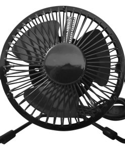 Portable LED Luminous 6 Inch Clock Fan Smart Display Memory Function Three Modes USB Charging - Black