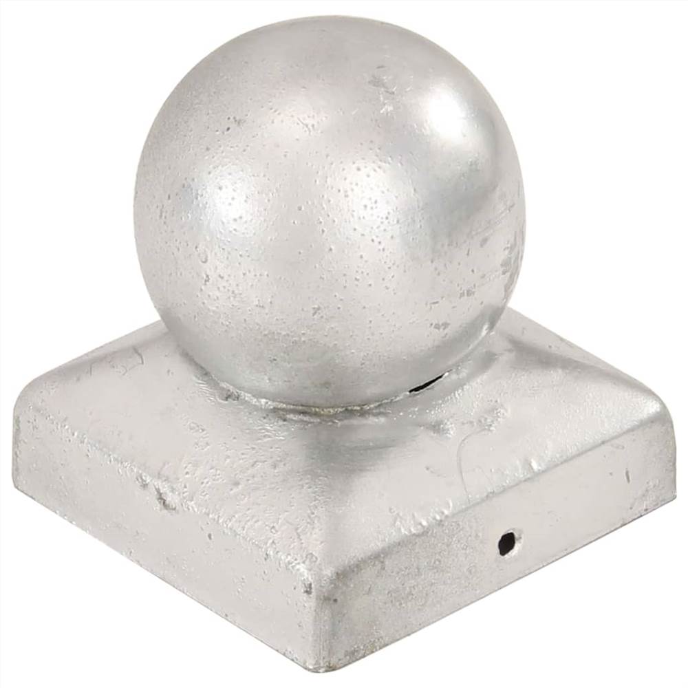 Post Caps 6 pcs Globe Final Galvanised Metal 71x71 mm Post Caps 6 Pcs Globe Final Galvanised Metal 71x71 Mm -Room Post Caps 6 pcs Globe Final Galvanised Metal 71x71 mm 446701 2