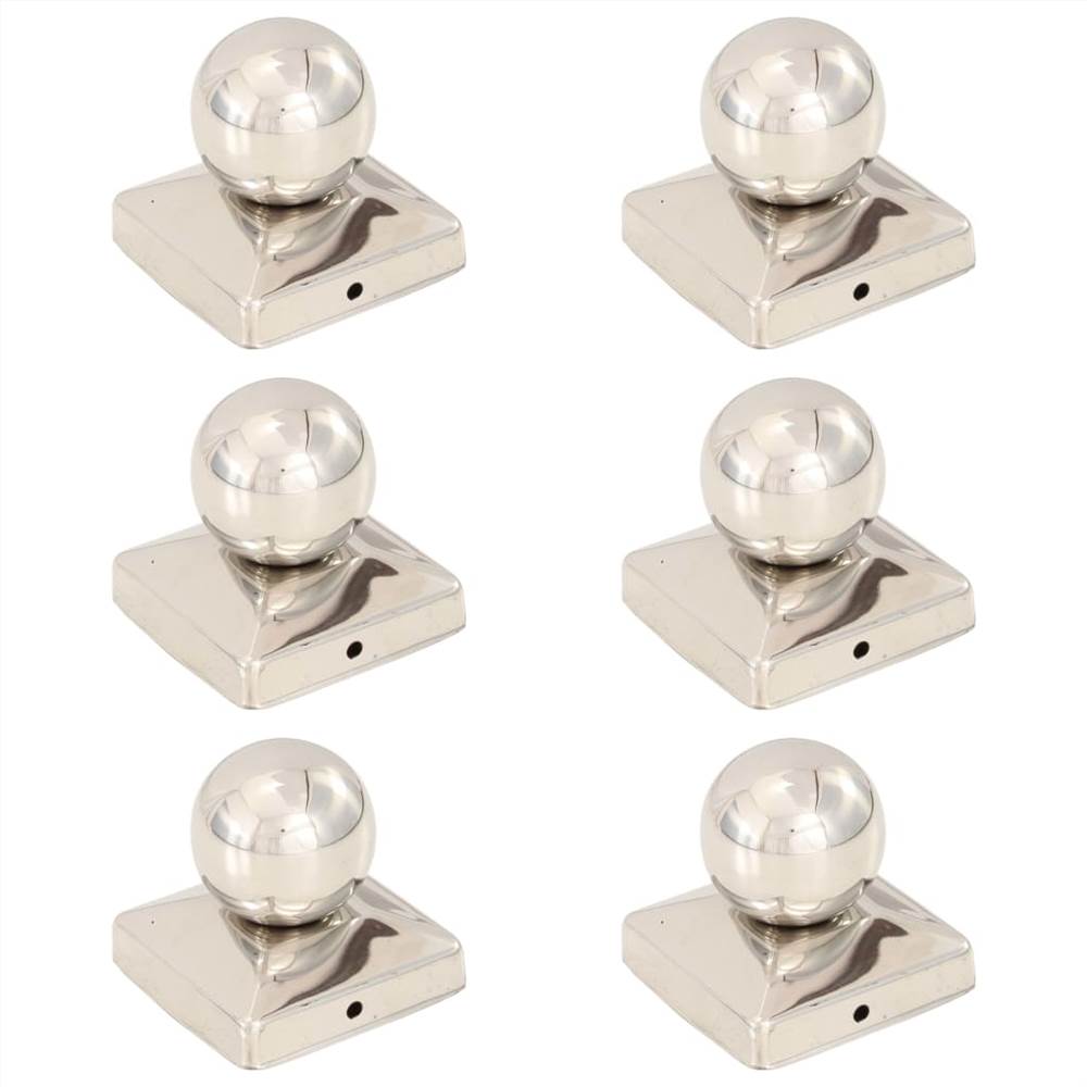 Post Caps 6 pcs Globe Final Stainless Steel 81x81 mm Post Caps 6 Pcs Globe Final Stainless Steel 81x81 Mm -Room Post Caps 6 pcs Globe Final Stainless Steel 81x81 mm 452047 0