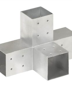 Post Connector X Shape Galvanised Metal 81x81 Mm