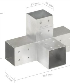 Post Connector X Shape Galvanised Metal 81x81 Mm 7 Post Connector X Shape Galvanised Metal 81x81 Mm -Room Post Connector X Shape Galvanised Metal 81x81 mm 440311 5