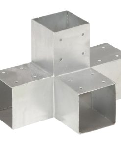 Post Connector X Shape Galvanised Metal 91x91 Mm