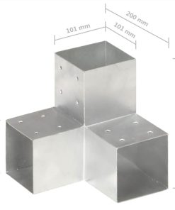 Post Connector Y Shape Galvanised Metal 101x101 Mm -Room Post Connector Y Shape Galvanised Metal 101x101 mm 497577 4
